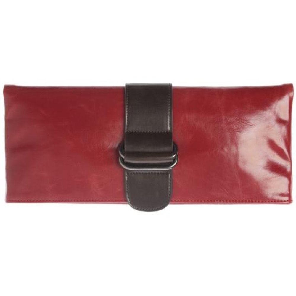 Harper Vegan Leather Clutch Bag Pomegranate Red
